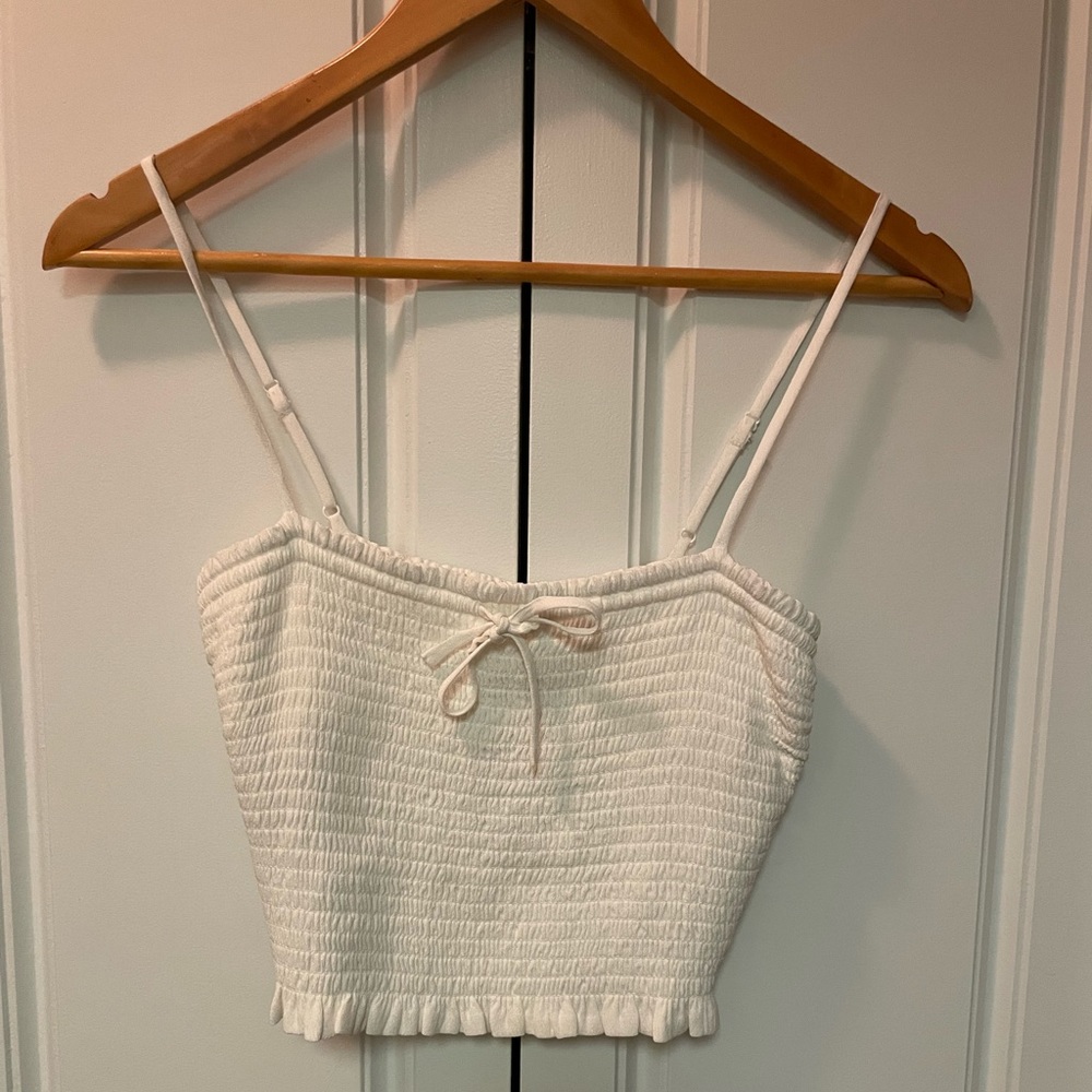 NWT Aritzia smocked tank white